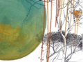 Tatiana Blanqué “Luna cortada 1 y 2”  Óleo y rotulador permanente sobre tela y metacrilato  70 x 101 cm. (díptico)