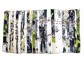 Tatiana Blanqué “Interferencias electromagnéticas en la naturaleza”  Óleo y rotulador permanente sobre tiras de obra original y malla de gallinero 38 x 68 cm.